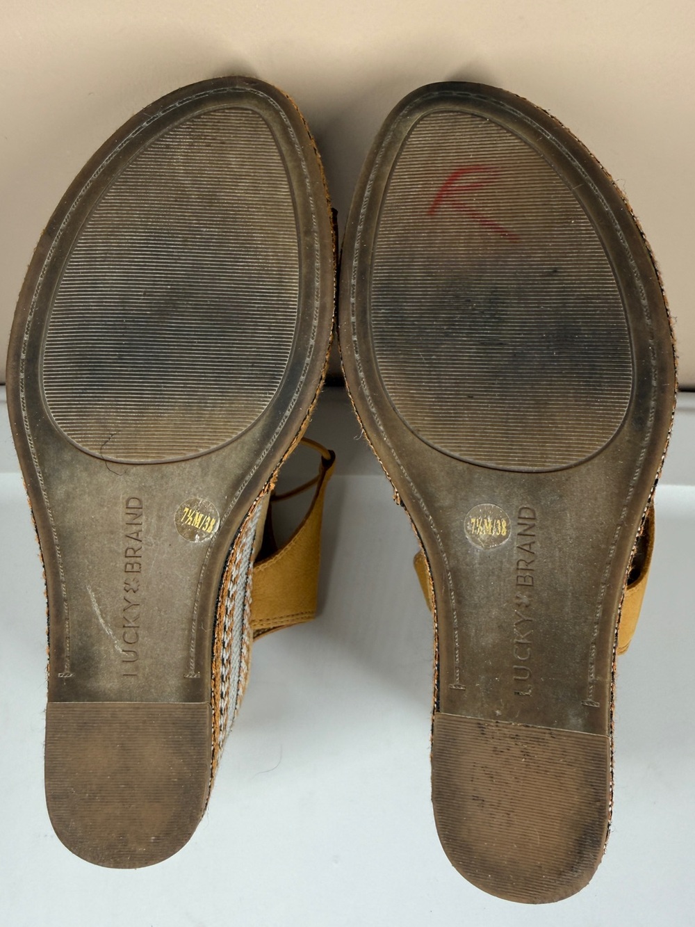 Lucky Brand Yejida 3 Leather Lace Up Platform Wedge Sandals Women's 7.5 - Picture 12 of 14